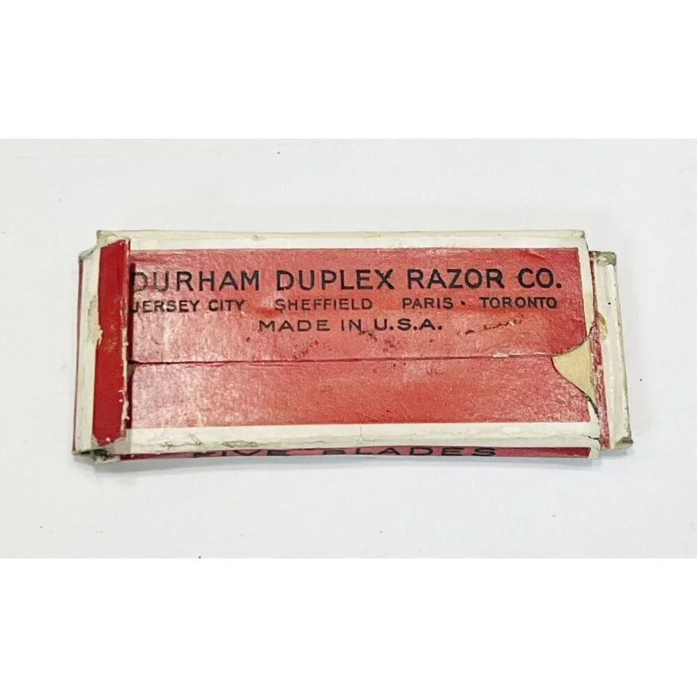 Vintage Durham Duplex Straight Razor in Original Leather Pouch Case & Blades